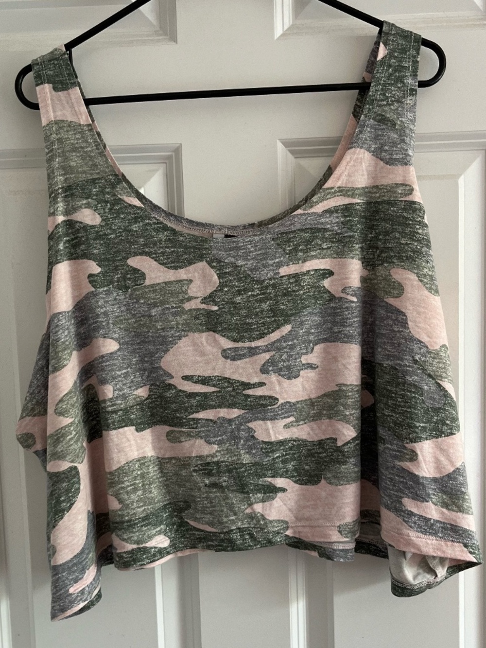 Cacique Intimates Cropped Pink Camouflage Pajama Top/Tank Top, Plus Size 3X